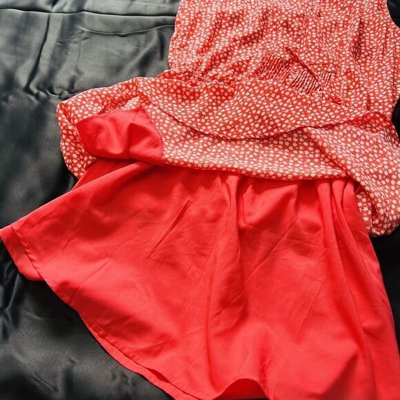 Gap Women XS Red Floral Flower Casual Dress Spring Summer Tie Waist 0672 - Picture 9 of 11